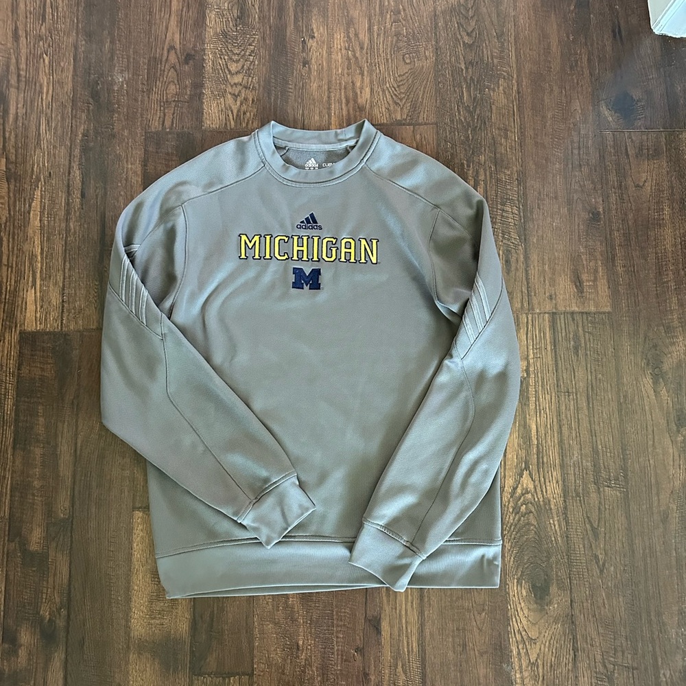 Adidas Gray Michigan Wolverines Sweatshirt